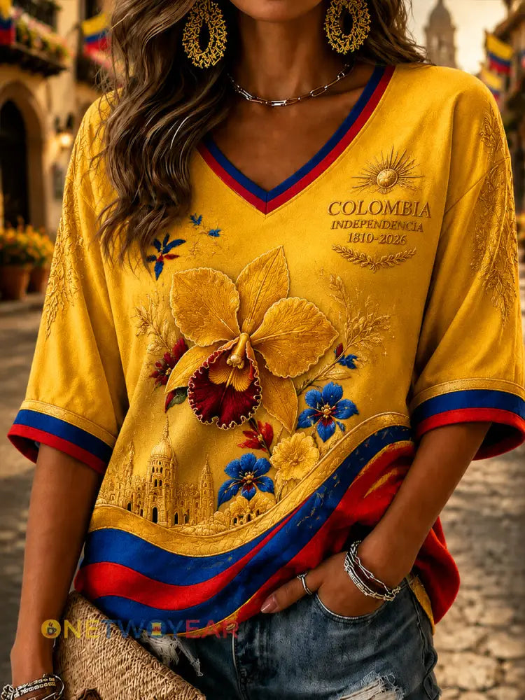 Camiseta casual Columbia Independence Day para mujer - como imagen / S