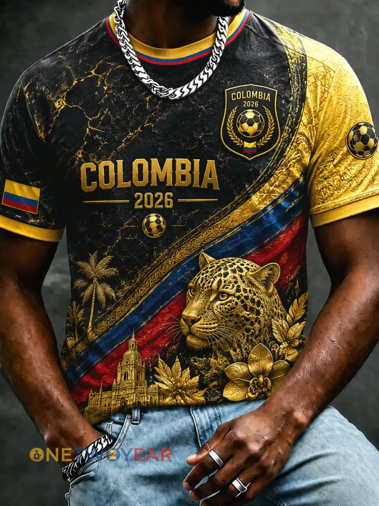 Camiseta de fútbol retro 2026 Colombia para hombre - como imagen / S