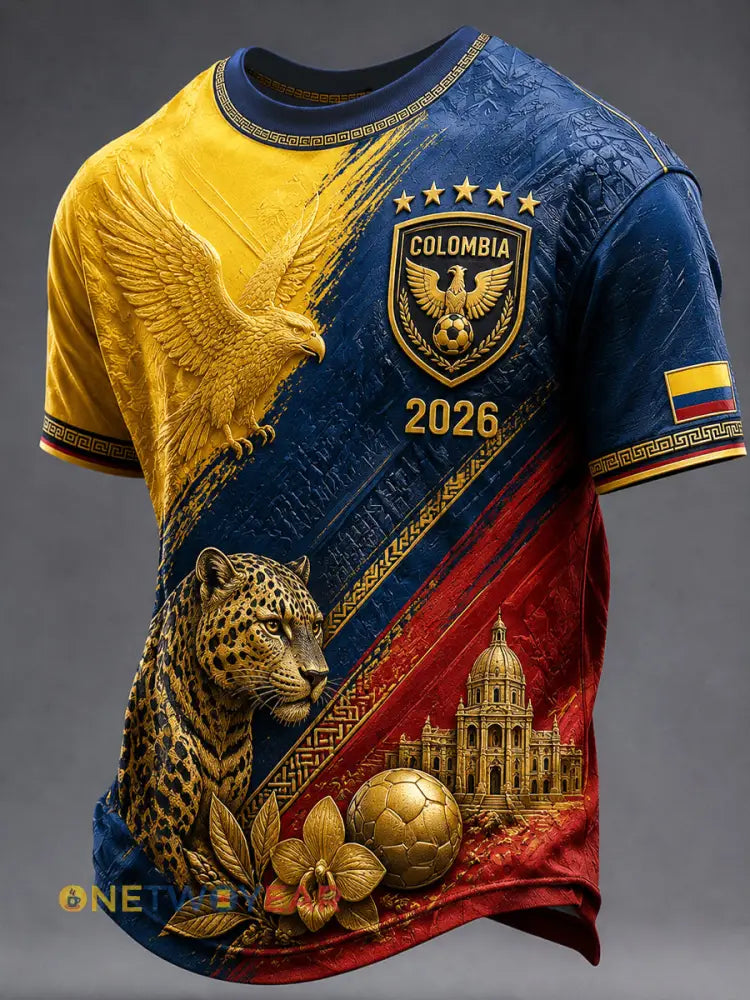 Camiseta Retro 2026 Colombia Soccer Art Casual - como imagen / S