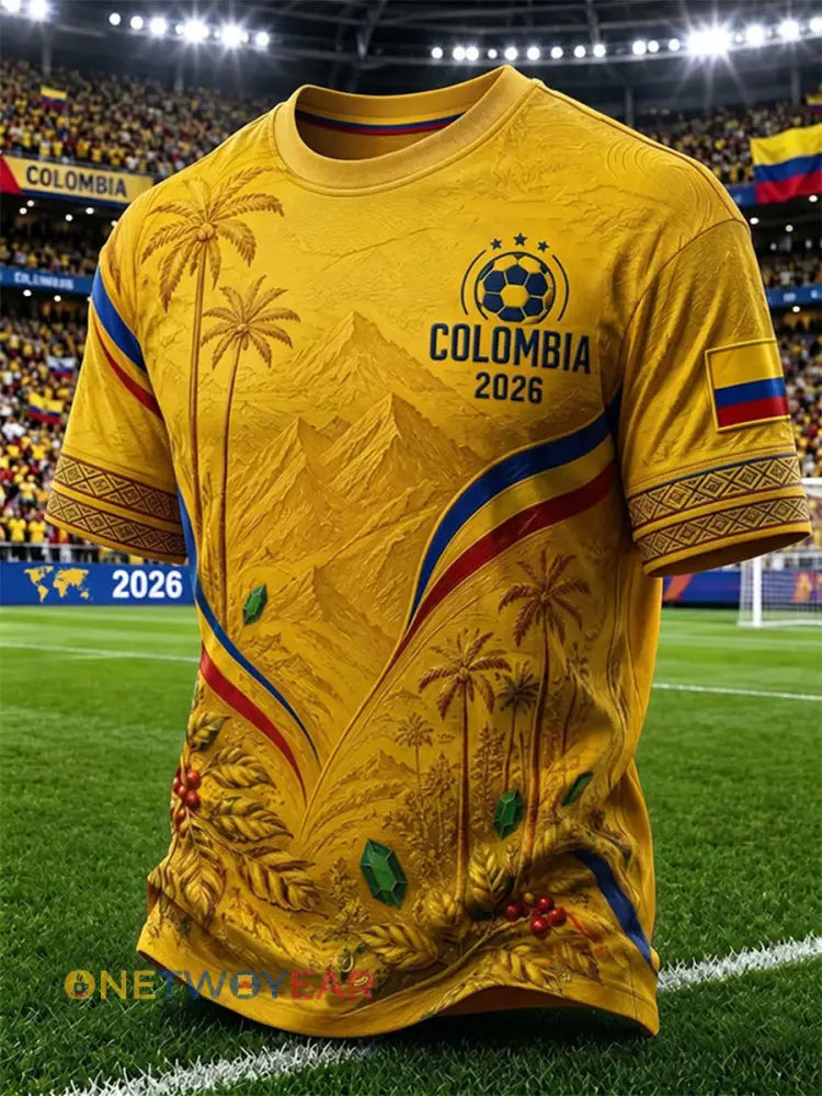 Camiseta unisex casual del estilo del fútbol colombiano de los hombres - como imagen / S