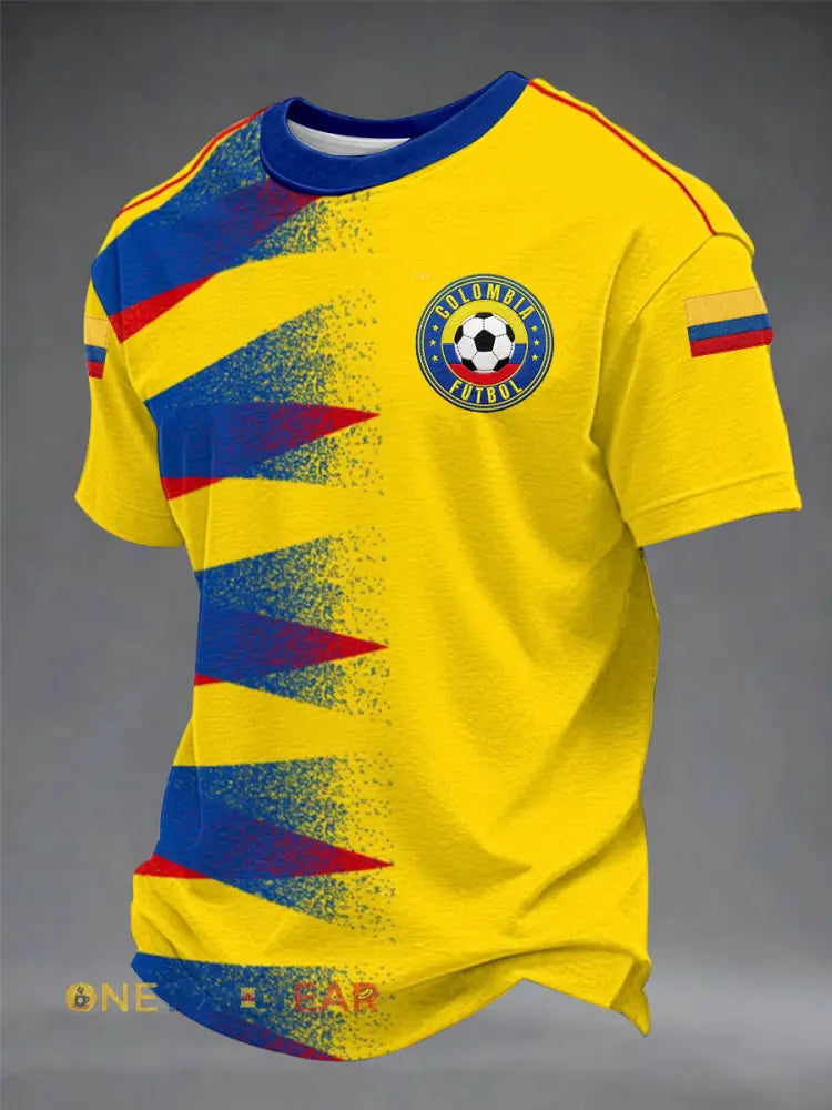 Camisetas casuales de fútbol colombiano de hombre - amarillo / S
