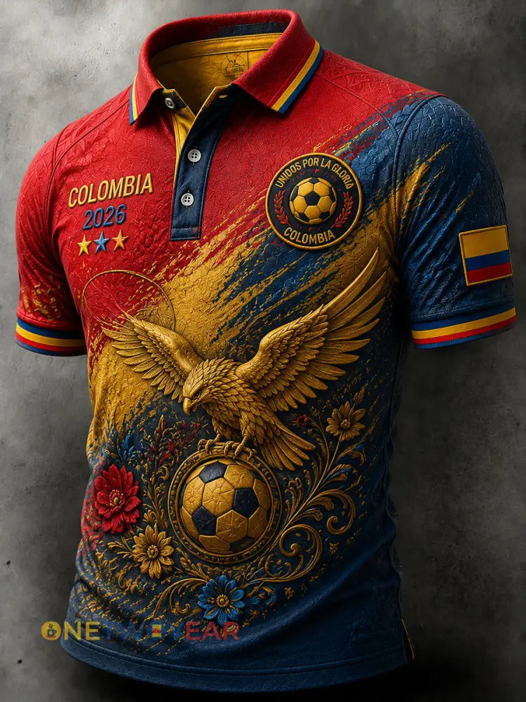 Polo clásico retro de Columbia para los aficionados al fútbol - como imagen / S