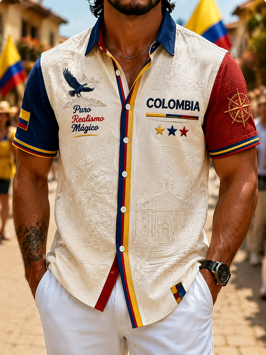 Camisa Vintage Edición Especial del Día de la Independencia de Columbia para hombre