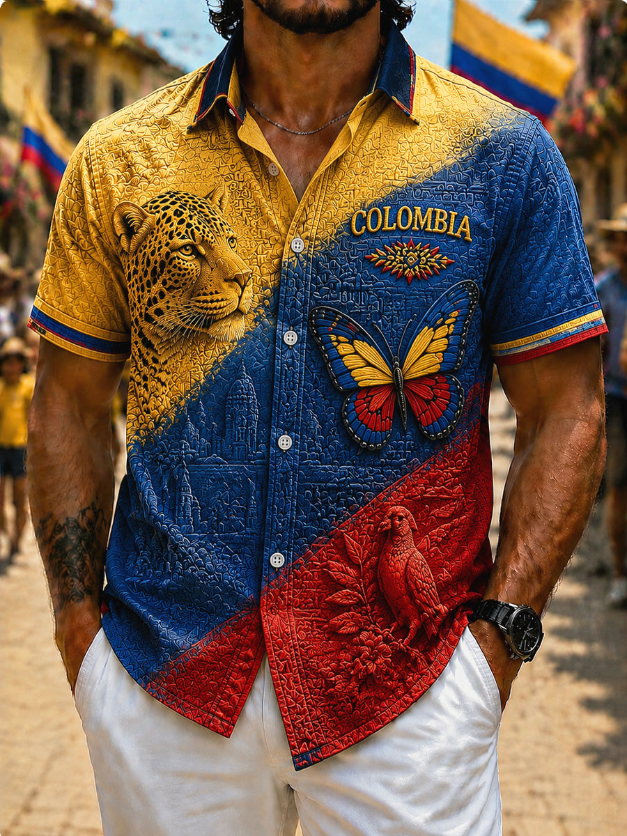 Camisa casual de estilo retro con estampado animal de Columbia para hombre