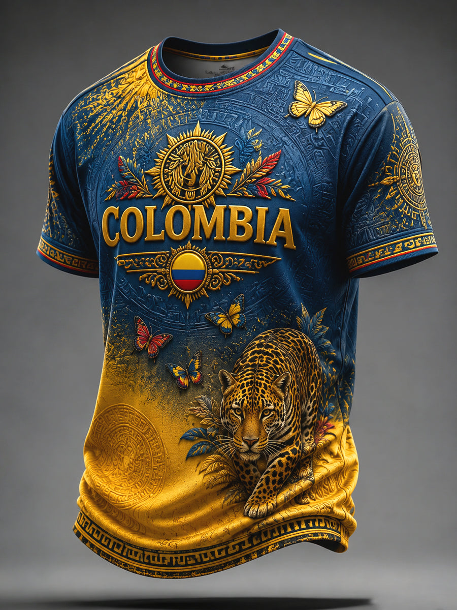 Camiseta Vintage Columbia Gradient Art Casual