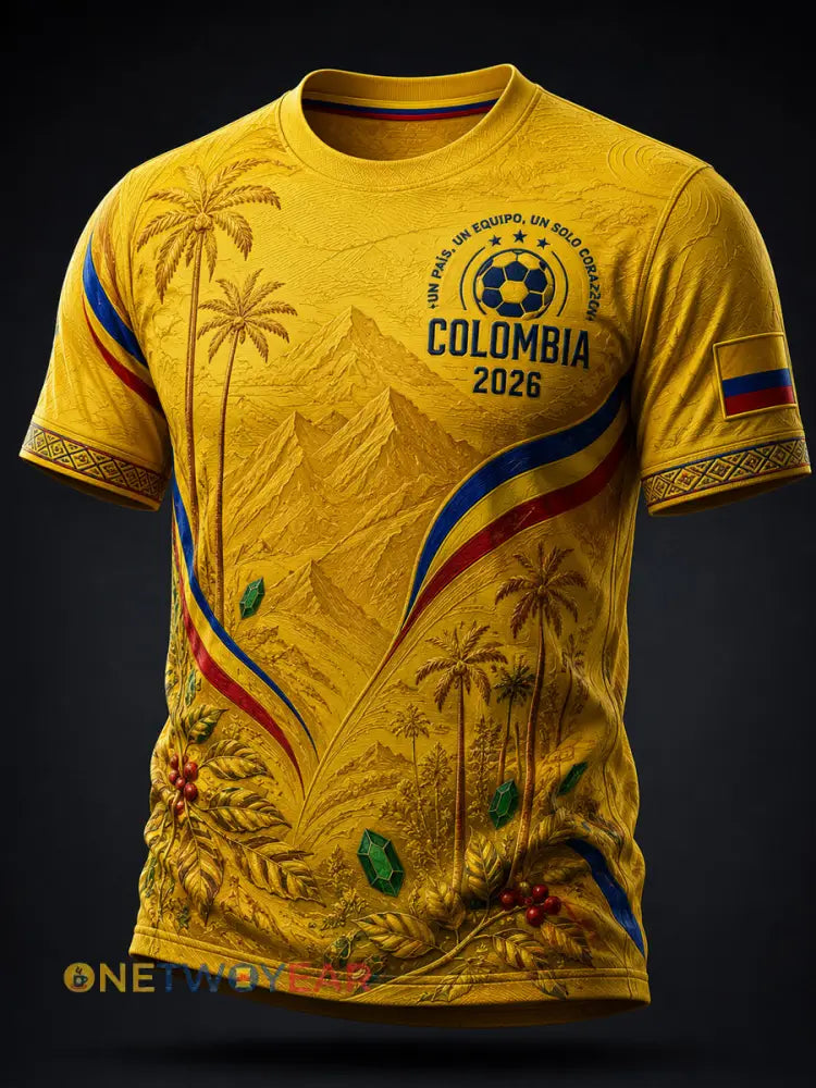 2026 Colombia Soccer Line Art Camiseta Casual - como imagen / S