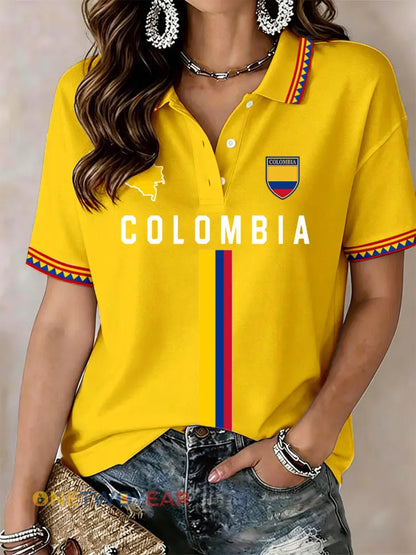 Camisa polo Colombia para mujer - Amarillo / S
