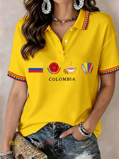 Camisa polo Colombia para mujer - Amarillo / S