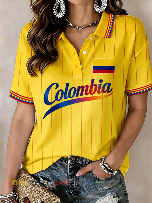 Camisa polo Colombia para mujer - amarillo / S