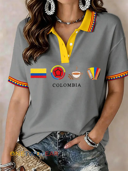 Camisa polo Colombia para mujer - Gris / S