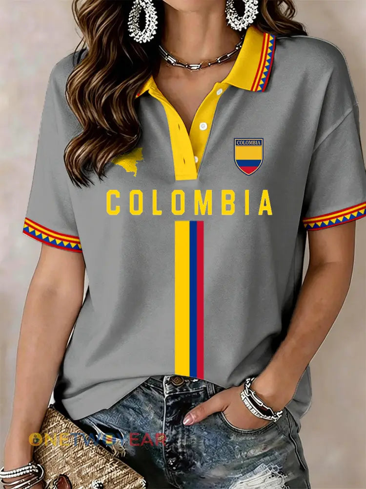 Camisa polo Colombia para mujer - Gris / S