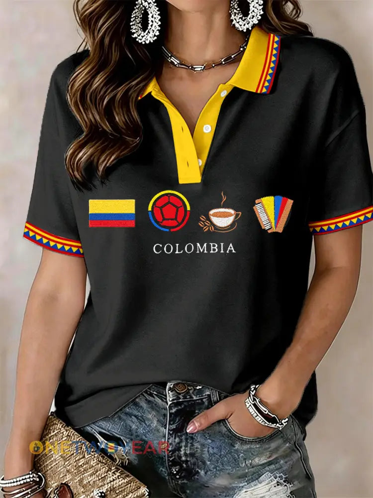 Camisa polo Colombia para mujer - Negro / S
