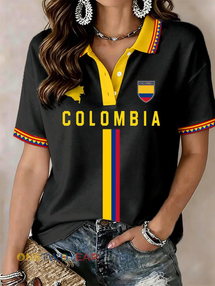 Camisa polo Colombia para mujer - Negro / S