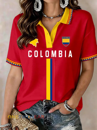 Camisa polo Colombia para mujer - Rojo / S