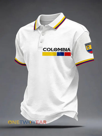 Camisa polo de hombre de Colombia - Blanco / S