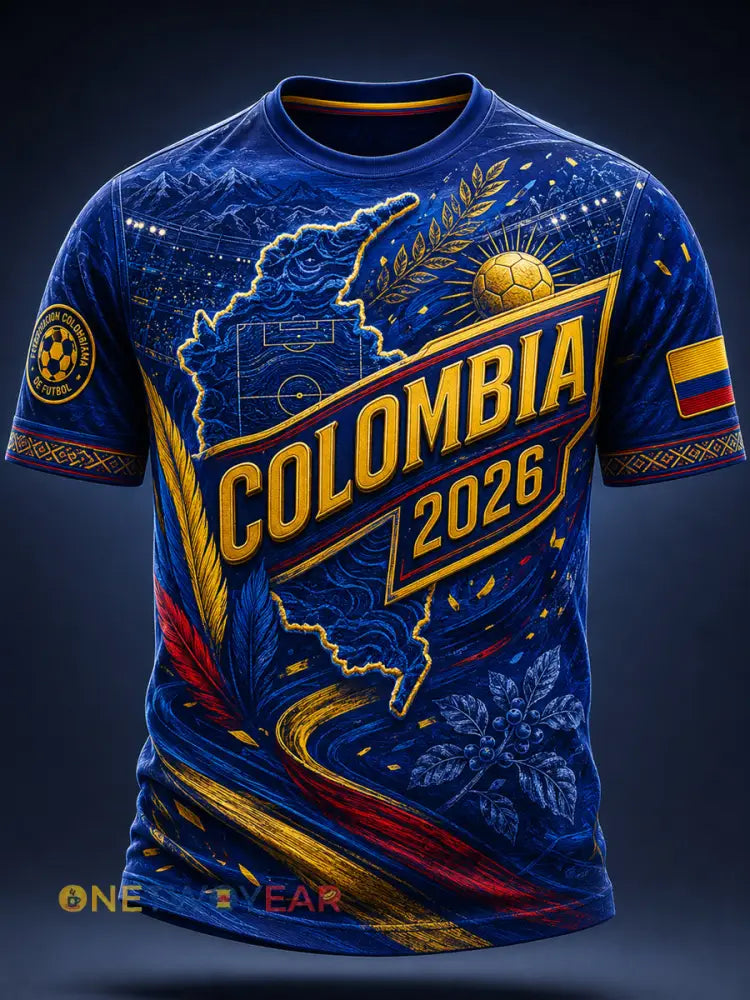 Camiseta 2026 mapa conmemorativo del fútbol de Colombia - como imagen / S