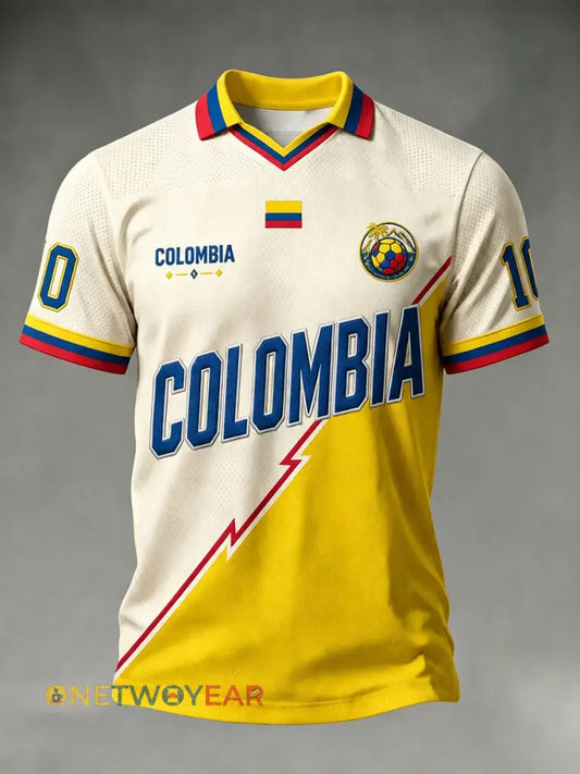 Camiseta casual con estampado de fútbol Columbia para hombre - como imagen / S