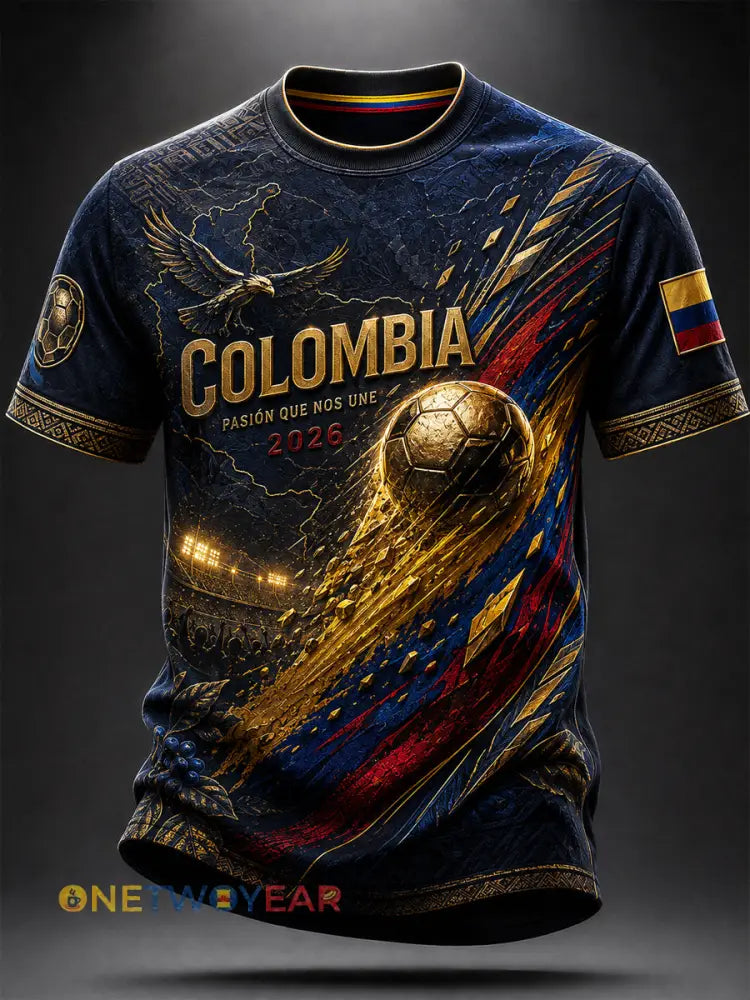 Camiseta casual de fútbol clásica retro de Columbia - como imagen / S
