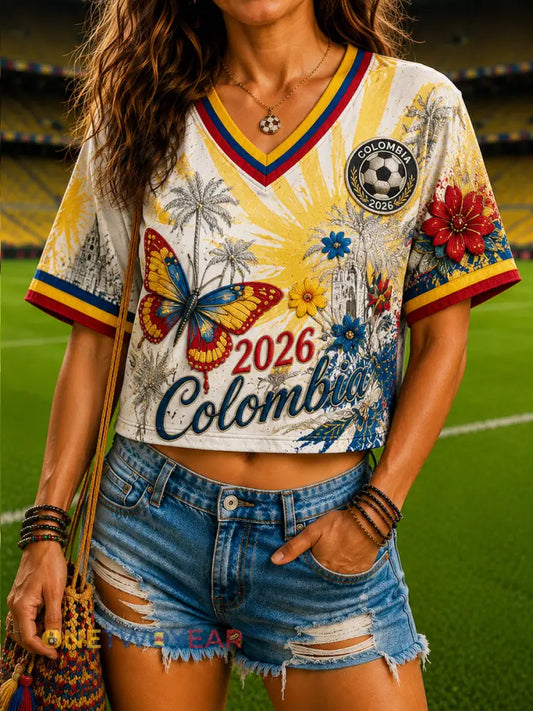 Camiseta casual de manga corta Columbia Soccer Butterfly Classic para mujer - como imagen / S
