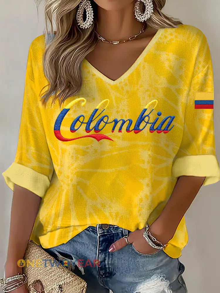 Camiseta casual estampada de mujer de Columbia - amarillo / S
