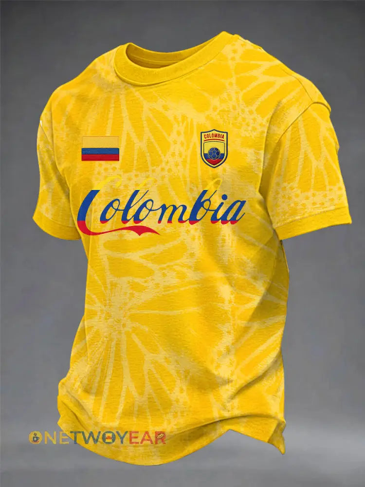 Camiseta casual estampada para hombre de Columbia - amarillo / S