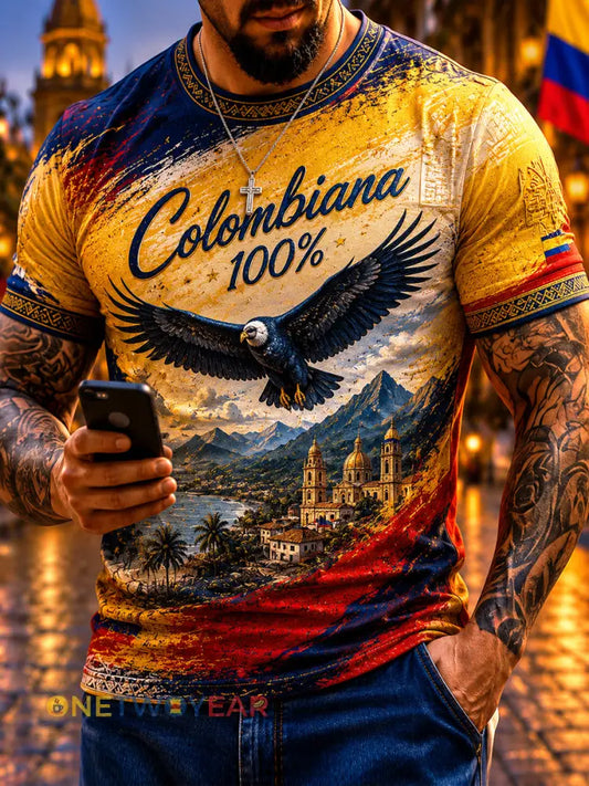 Camiseta casual para hombre Columbia Independence Day Andean Condor - como imagen / S