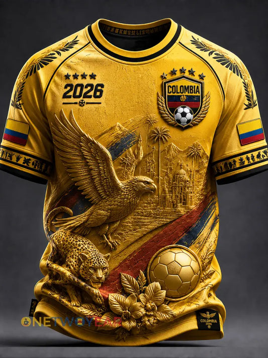Camiseta clásica 2026 retra del fútbol de Colombia - como imagen / S