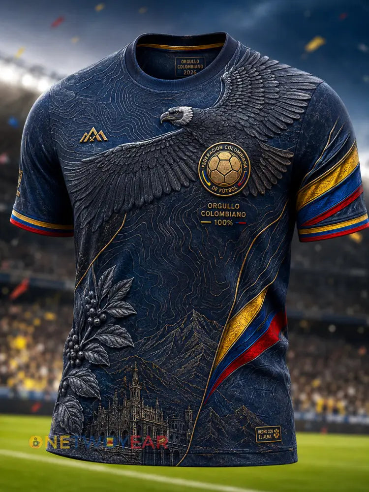 Camiseta clásica para aficionados retro del fútbol colombiano - como imagen / S
