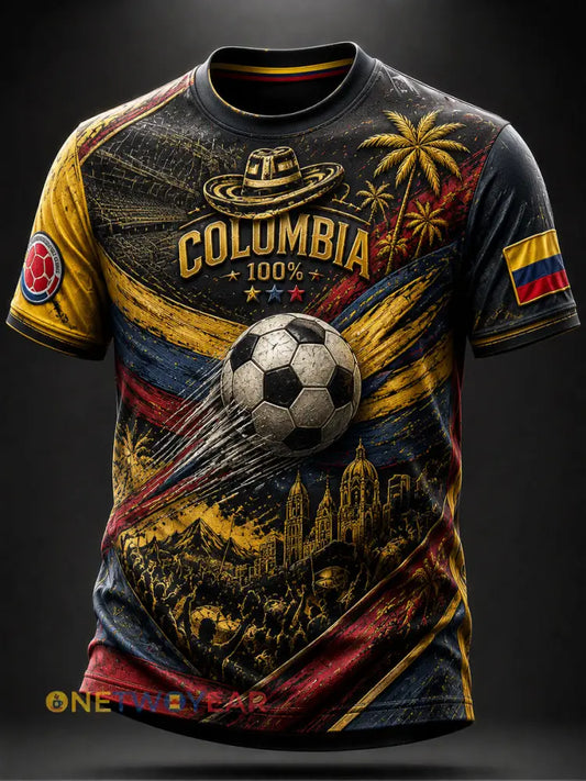 Camiseta clásica para aficionados retro del fútbol colombiano - como imagen / S