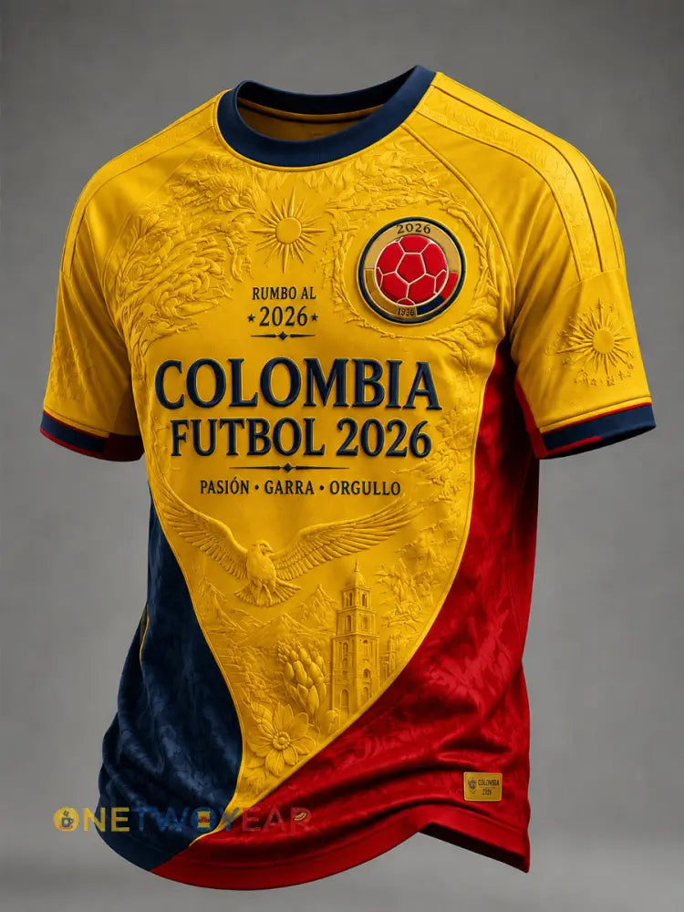 Camiseta clásica para aficionados retro del fútbol colombiano - como imagen / S