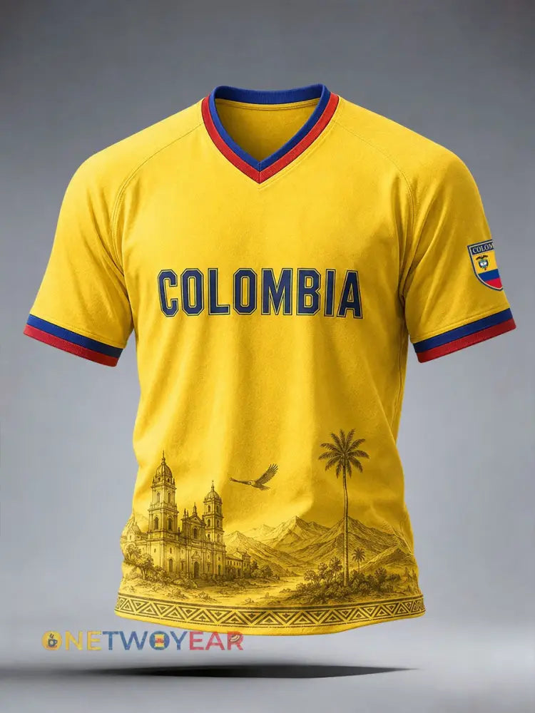 Camiseta Colombia para hombre - amarillo / S