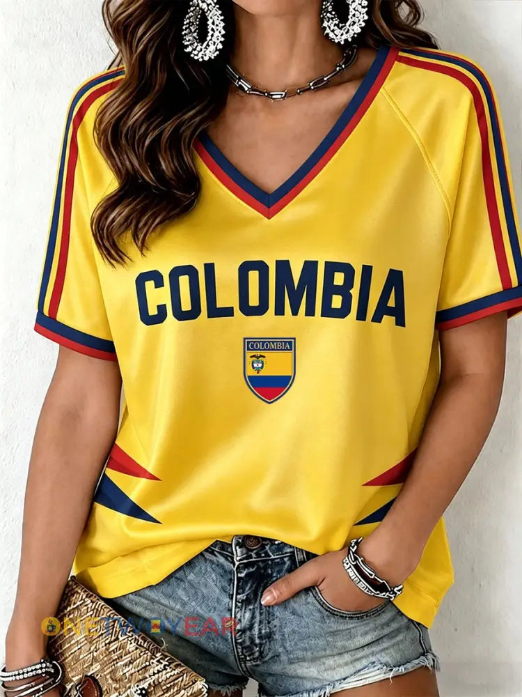 Camiseta Colombia para mujer - amarillo / S