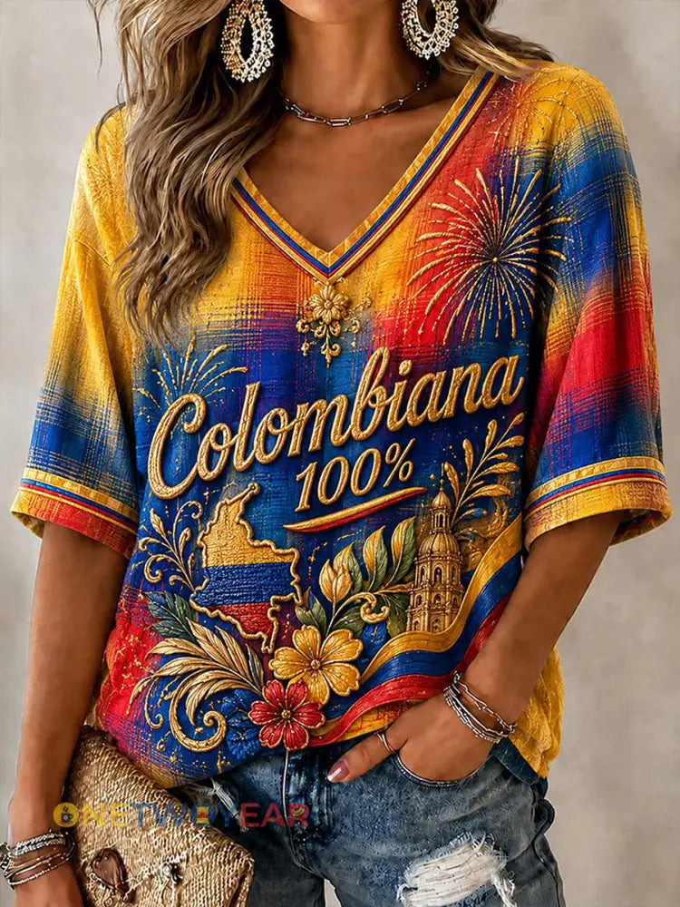 Camiseta Colombia para mujer - como imagen / S