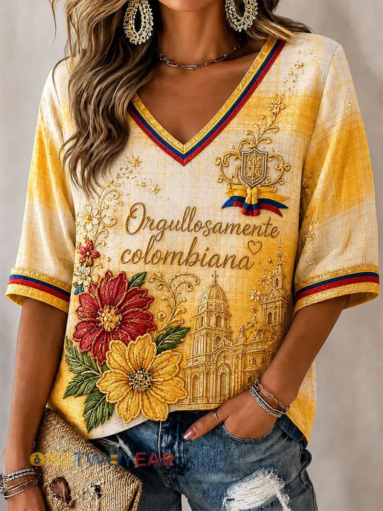 Camiseta Colombia para mujer - como imagen / S