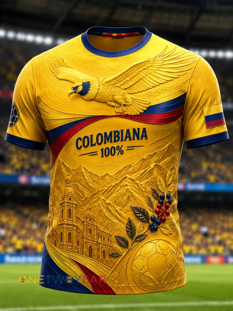 Camiseta Conmemorativa del águila andina del fútbol de Colombia del vintage - como imagen / S