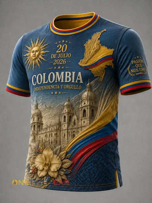 Camiseta Conmemorativa del Día de la Independencia de Colombia del vintage - como imagen / S
