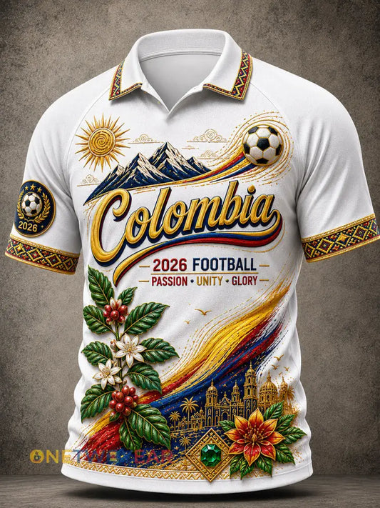 Camiseta de estilo futbolístico colombiano 2026 para hombre - blanco / S