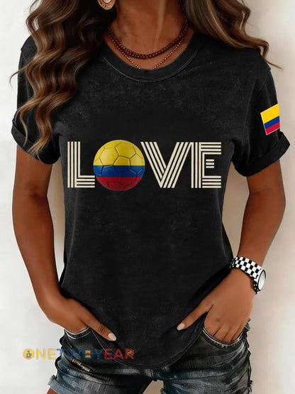 Camiseta estampada de Colombia para mujer - Negro / S