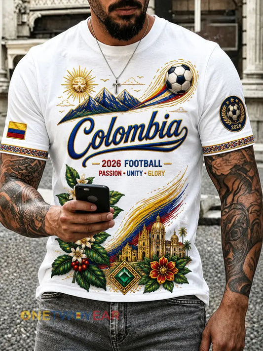 Camiseta estilo fútbol colombiano 2026 para hombre - blanco / S