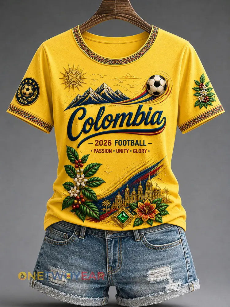 Camiseta estilo fútbol colombiano 2026 para mujer - como imagen / S