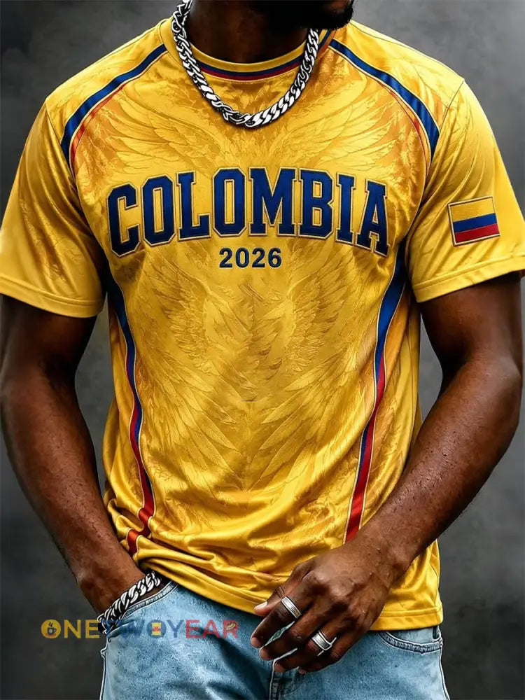 Camiseta informal unisex de fútbol colombiano - como imagen / S