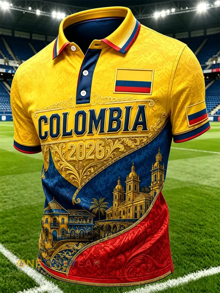 Camiseta informal unisex de fútbol colombiano para hombre - como imagen / S