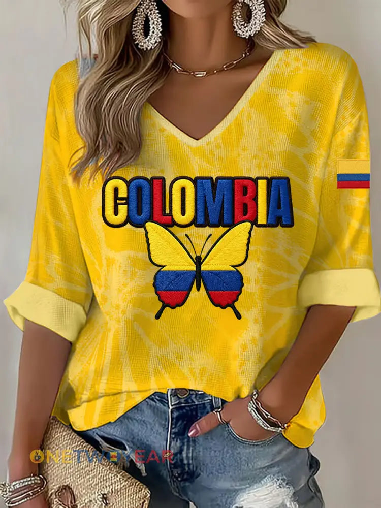 Camiseta para mujer Columbia Printed Casual - amarillo / S
