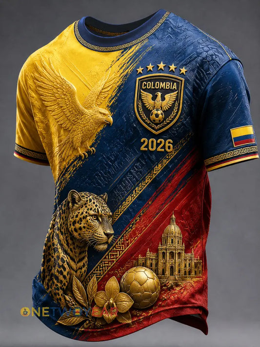 Camiseta Retro 2026 Colombia Soccer Art Casual - como imagen / S