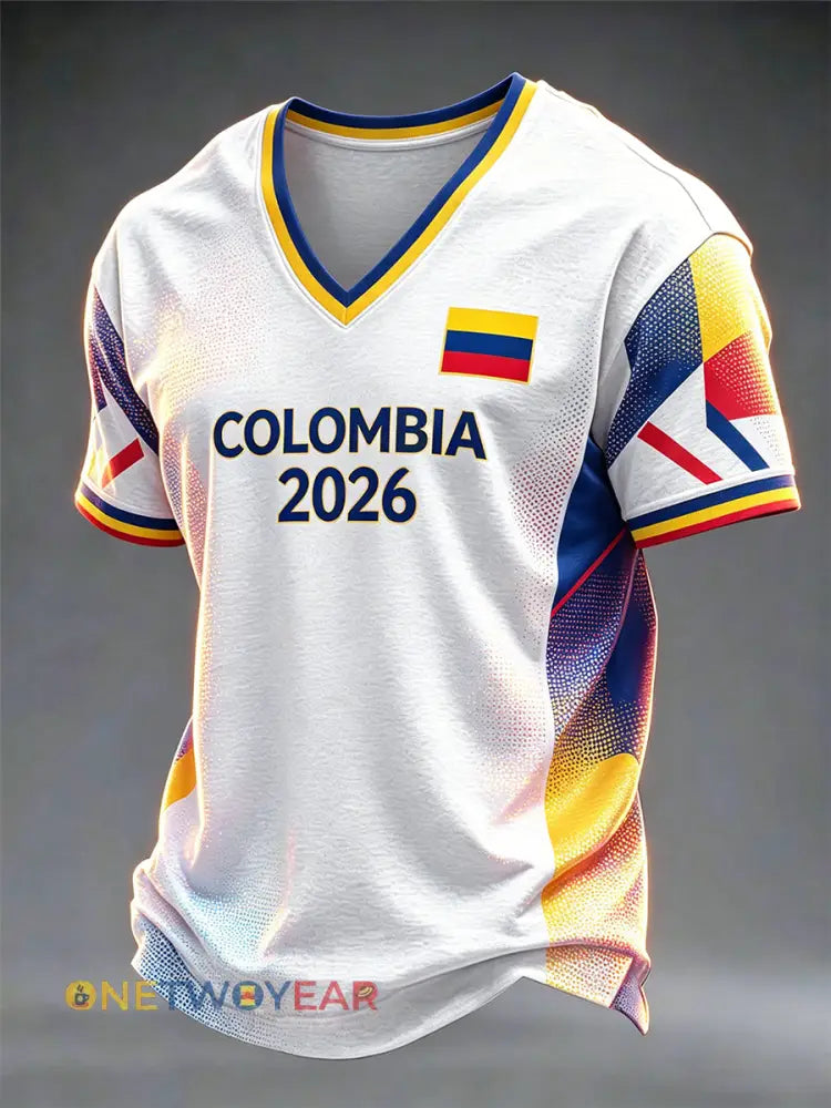 Camiseta unisex casual de fútbol de Colombia 2026 - como imagen / S