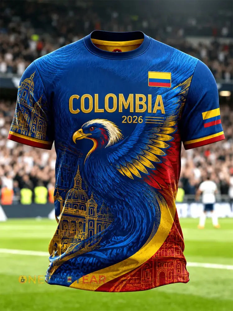 Camiseta unisex casual de fútbol colombiano para hombre - como imagen / S