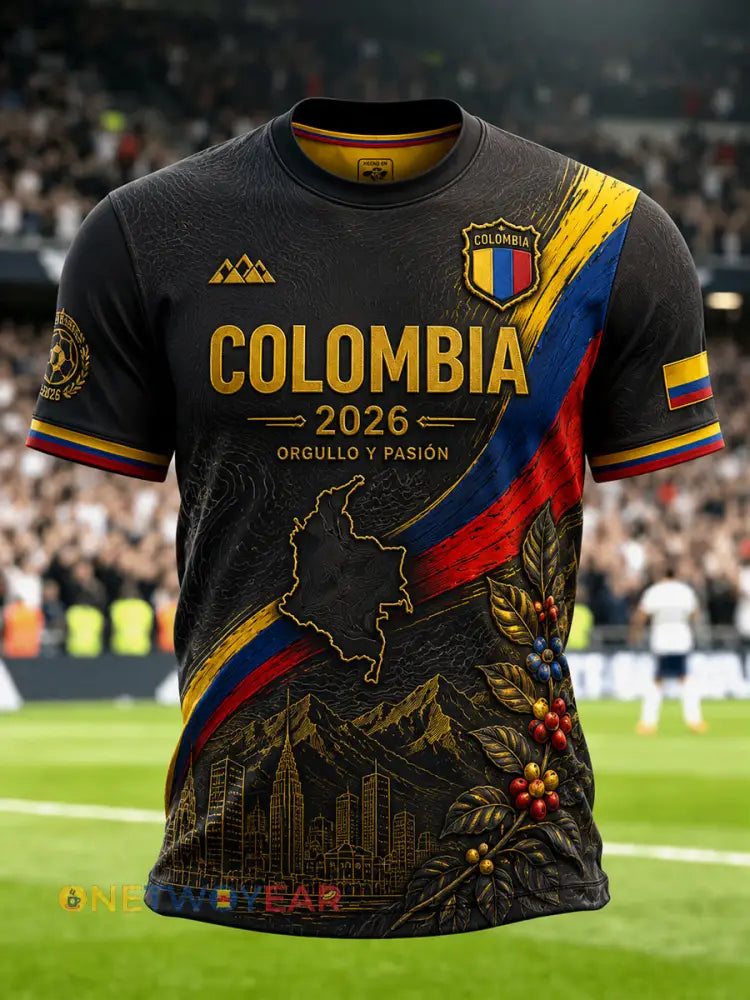 Camiseta Vintage Colombia Soccer Map Casual - como imagen / S