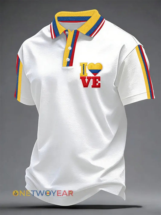 Camisetas casuales de fútbol colombiano para hombre - blanco / S