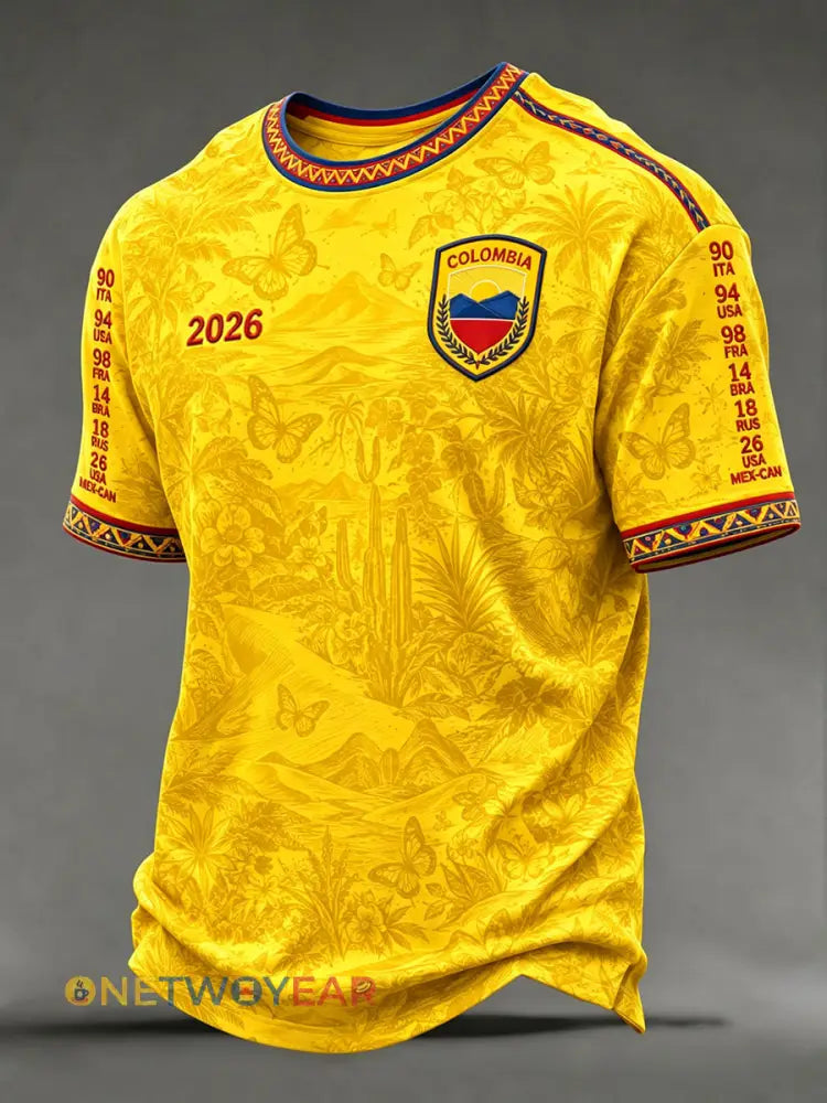 Camisetas de fútbol Columbia para hombre - amarillo / S