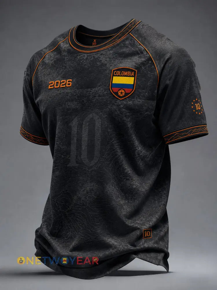 Camisetas de fútbol Columbia para hombre número 10 - negro / S